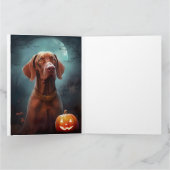 Halloween Vizsla met pompoenen eng Kaart (Binnen)