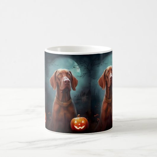 Halloween Vizsla met pompoenen Koffiemok (Center)