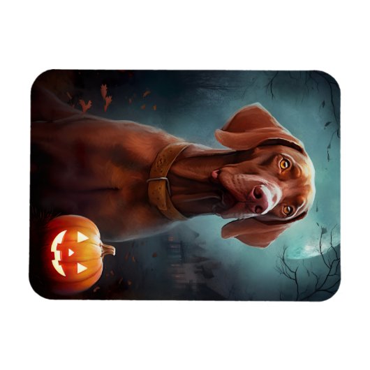 Halloween Vizsla met pompoenen Magneet (Horizontaal)