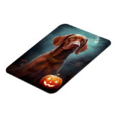 Halloween Vizsla met pompoenen Magneet (Linkerzijde)