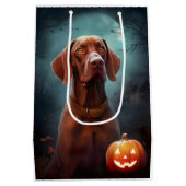 Halloween Vizsla met pompoenen Medium Cadeauzakje (Achterkant)