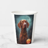 Halloween Vizsla met pompoenen Papieren Bekers (Achterkant)
