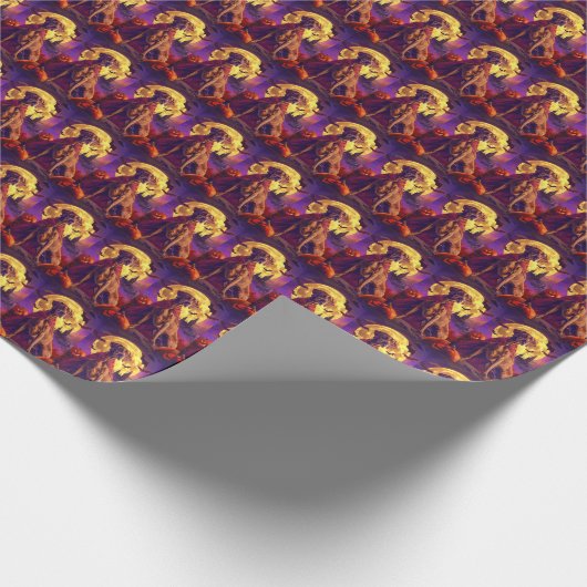 Halloween Vizsla Vampire Pumpkins eng Cadeaupapier (Hoek)