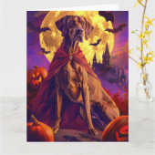 Halloween Vizsla Vampire Pumpkins eng Kaart (Gele Bloem)