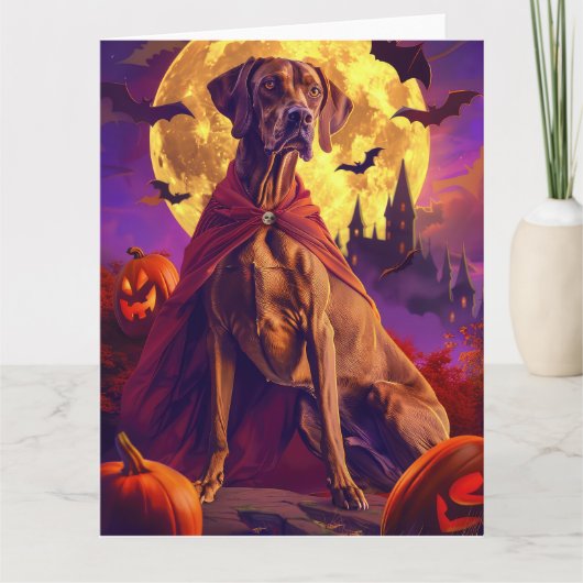 Halloween Vizsla Vampire Pumpkins eng Kaart (Voorkant)
