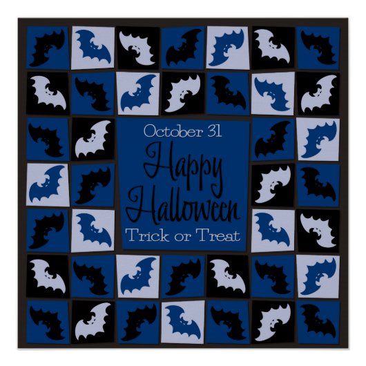 Halloween vleermozaïek poster (Voorkant)