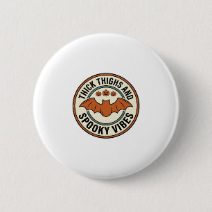 Halloween Vleermuis Dikke Dijen Griezelige Sfeer V Ronde Button 5,7 Cm