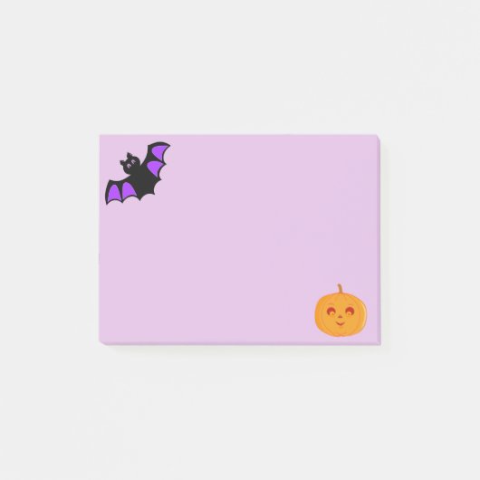 Halloween vleermuis en pompoen post-it® notes (Voorkant)