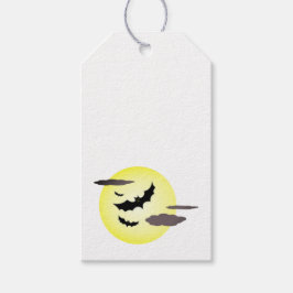 Halloween-vleermuis- en vollemaan-cadeaubijschrift cadeaulabel