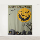 Halloween Vleermuis Kindvriendelijk Feest Fotobeha Wandkleed (Voorkant)