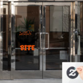Halloween Vleermuis Kom Even Binnenspringen Raamsticker (Kantoordeur)