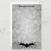  Halloween vleermuis met jouw naam grungy Briefpapier (Voorkant / Achterkant)