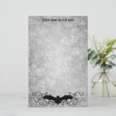  Halloween vleermuis met jouw naam grungy Briefpapier (Staand voorkant)