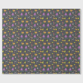 Halloween vleermuis minimalistische pompoen patroo cadeaupapier (Vlak)