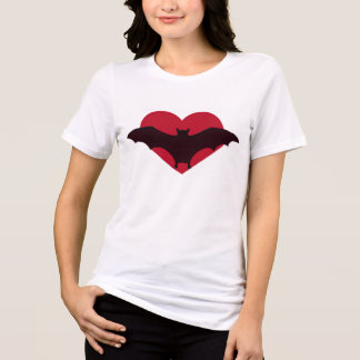 Halloween vleermuis op het hart Tri-Blend shirt