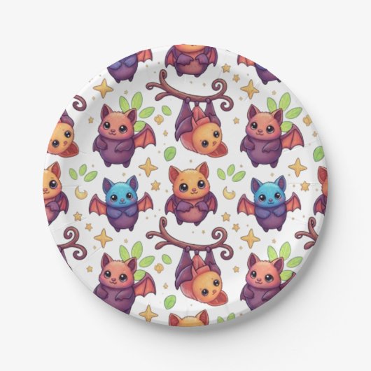 HALLOWEEN VLEERMUIS PAPIEREN BORDJE (Voorkant)