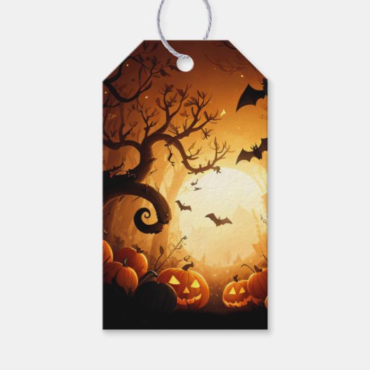 Halloween/Vleermuis/Pompoen/Herfst Cadeaulabel (Voorkant)