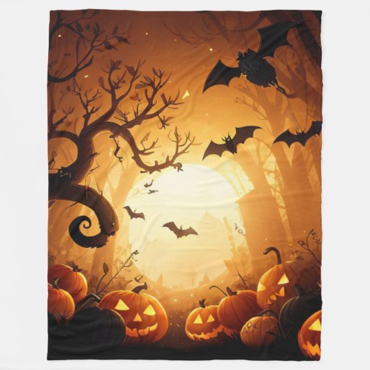 Halloween/vleermuis/pompoen/Herfst Fleece Deken (Voorkant)