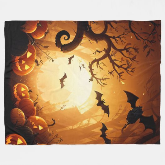 Halloween/vleermuis/pompoen/Herfst Fleece Deken (Voorkant (Horizontaal))