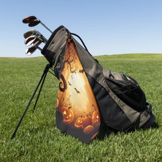 Halloween/vleermuis/pompoen/Herfst Golfhanddoek (Groen)