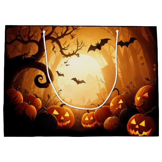 Halloween/vleermuis/pompoen/Herfst Groot Cadeauzakje (Achterkant)