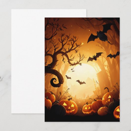 Halloween/Vleermuis/Pompoen/Herfst Kaart (Voorkant / Achterkant)