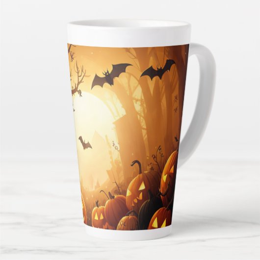 Halloween/vleermuis/pompoen/Herfst Latte Mok (Rechterhoek)