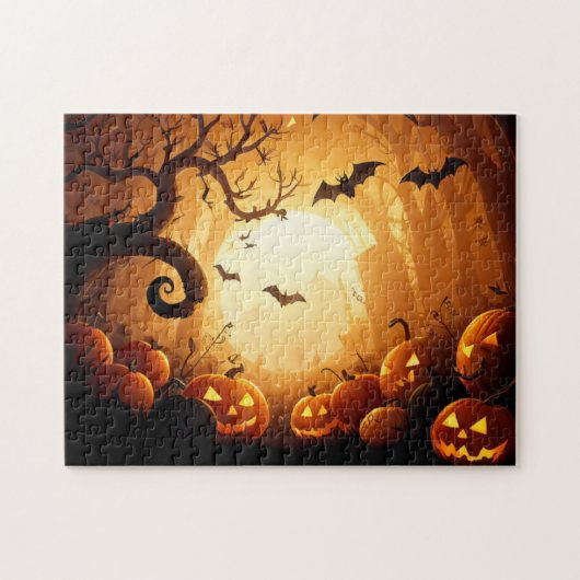 Halloween/vleermuis/pompoen/Herfst Legpuzzel (Horizontaal)