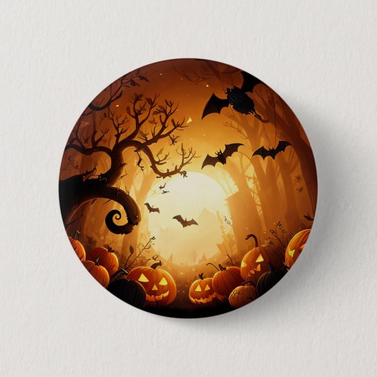 Halloween/vleermuis/pompoen/Herfst Ronde Button 5,7 Cm (Voorkant)