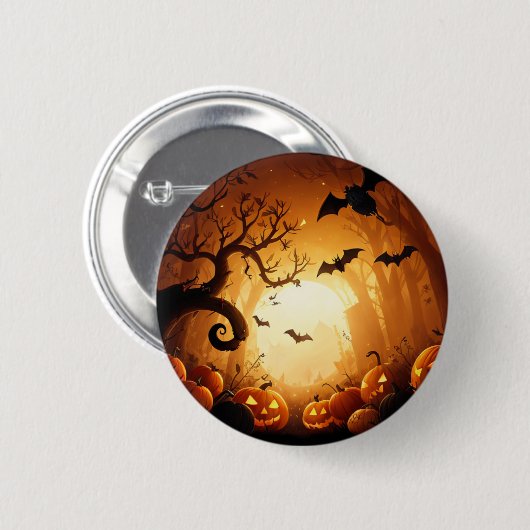 Halloween/vleermuis/pompoen/Herfst Ronde Button 5,7 Cm (Voorkant /achterkant)