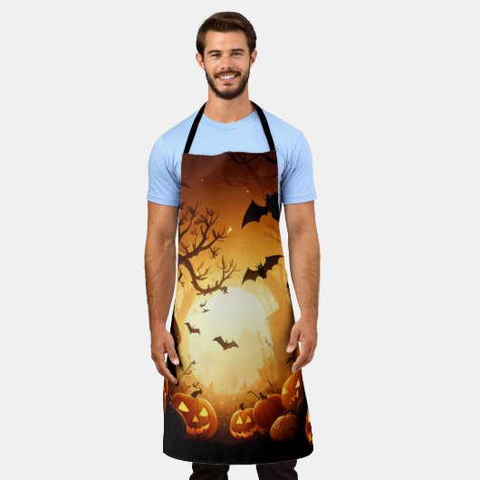 Halloween/vleermuis/pompoen/Herfst Schort (Gedragen)