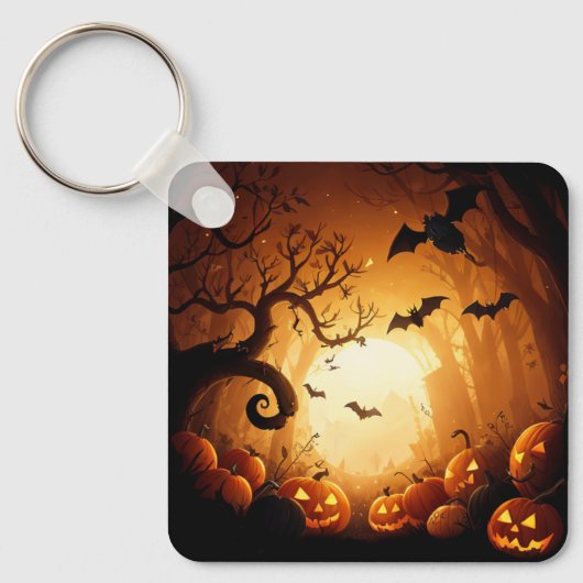 Halloween/vleermuis/pompoen/Herfst Sleutelhanger (Voorkant)