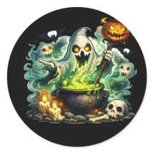 Halloween Vleermuis Pompoen Sticker