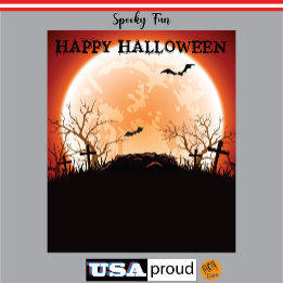 Halloween Vleermuis Sociale Kerkhof Fotobackdrop Wandkleed