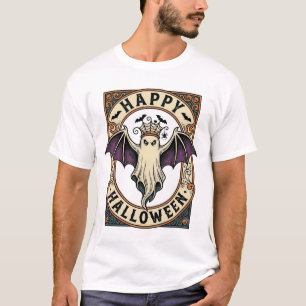 Halloween Vleermuis Spook Vintage Gravure Shirt_1 T-shirt