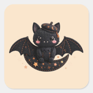 Halloween Vleermuis Sticker — Handgemaakte Borduur