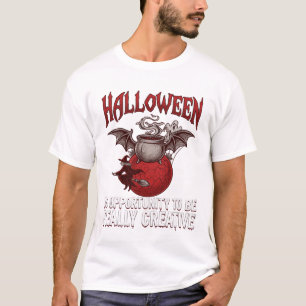 Halloween Vleermuis Vleugelige Ketel Vliegende Hek T-shirt