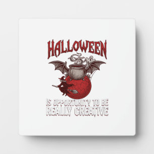 Halloween Vleermuis Vleugels Ketel Vliegende Heks Fotoplaat