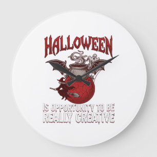Halloween Vleermuis Vleugels Ketel Vliegende Heks Grote Klok