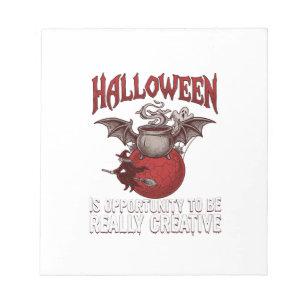 Halloween Vleermuis Vleugels Ketel Vliegende Heks Notitieblok
