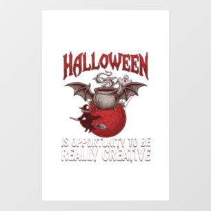 Halloween Vleermuis Vleugels Ketel Vliegende Heks Raamsticker