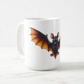 Halloween vleermuis vliegend koffiemok (Voorkant links)