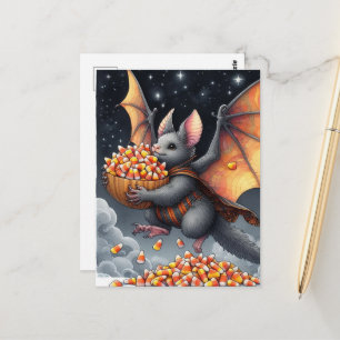 Halloween Vleermuis Vliegende Eekhoorn Hybride met Briefkaart