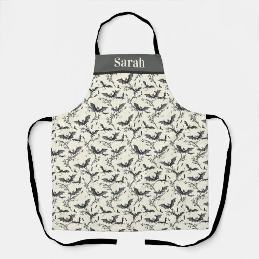  Halloween  vleermuispatroon Schort (Voorkant)