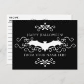 Halloween vleermuisrecept briefkaart (Voorkant / Achterkant)