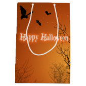 Halloween Vleermuizen & Bomen - Midden Geschenkent Medium Cadeauzakje (Achterkant)