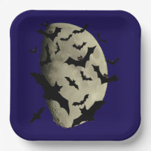 Halloween-vleermuizen en een spookachtige maan