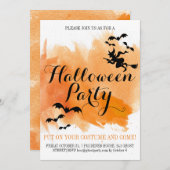 Halloween vleermuizen en heks moderne waterverf kaart (Voorkant / Achterkant)