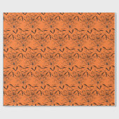 Halloween Vleermuizen en Spinnen Cadeaupapier (Vlak)