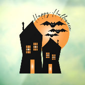 Halloween, vleermuizen en spookachtige huizen raamsticker (Vel 3)